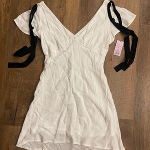 wild fable White Mini Dress with Black Tie Straps